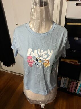 Hybrid Apparel Light Blue Bluey Graphic Kids Tee size medium nwt